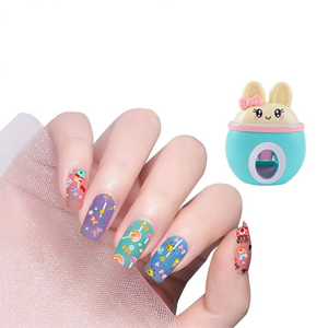 ست آرایشی و استمپر ناخن کودک طرح خرگوش آبی Fashion Manicure Machine_اسباب بازی